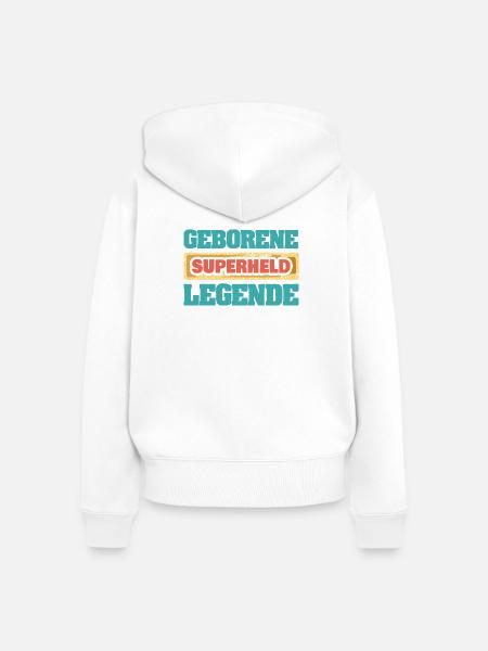 Legende Superheld - Frauen Premium Bio Zip Hoodie - Weiß