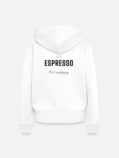 Espresso selbst - Frauen Premium Bio Zip Hoodie - Weiß
