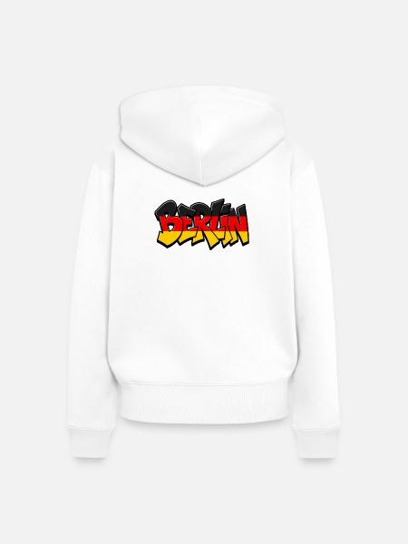 Berlin Graffiti - Frauen Premium Bio Zip Hoodie - Weiß