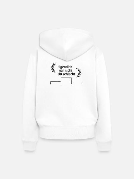 gar nicht so schlecht - Frauen Premium Bio Zip Hoodie - Weiß