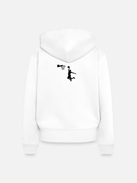Basketball - Frauen Premium Bio Zip Hoodie - Weiß