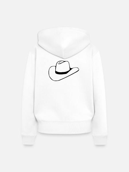Cowboy Cowboyhut Linedance Geschenk - Frauen Premium Bio Zip Hoodie - Weiß