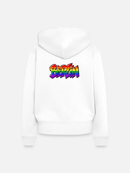 Berlin Pride - Frauen Premium Bio Zip Hoodie - Weiß