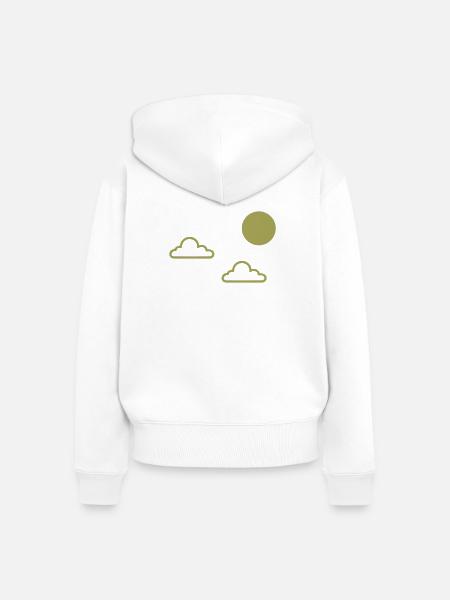 Wolken und Sonne - Frauen Premium Bio Zip Hoodie - Weiß