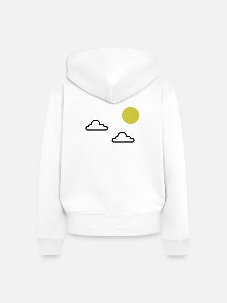 Wolken mit Sonne Minimal - Frauen Premium Bio Zip Hoodie - Weiß