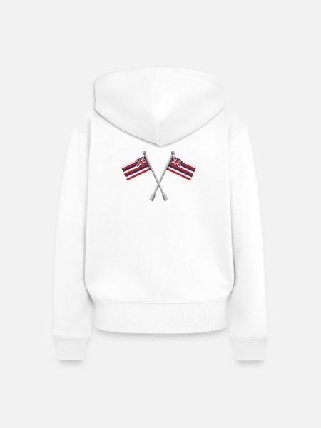 Hawaiianische Flagge - Frauen Premium Bio Zip Hoodie - Weiß