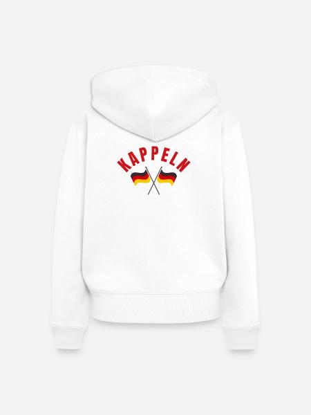 Kappeln Kreuzende Deutsche Flaggen - Frauen Premium Bio Zip Hoodie - Weiß