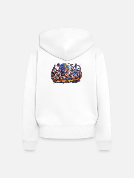 Fremde Welten 2 - Frauen Premium Bio Zip Hoodie - Weiß