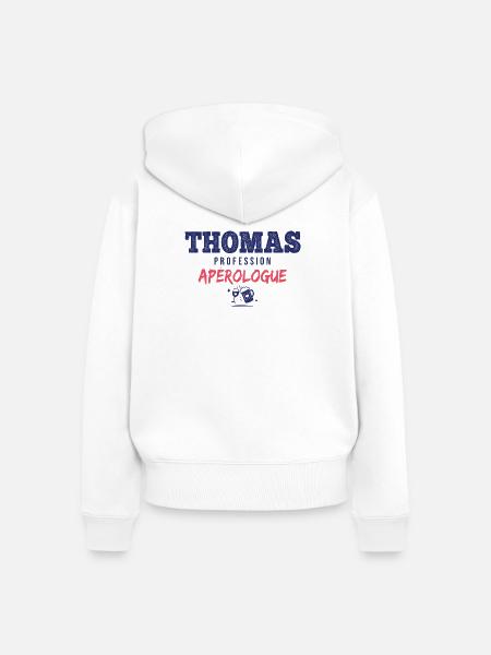 Thomas Aperologue – Humor Apéro - Frauen Premium Bio Zip Hoodie - Weiß