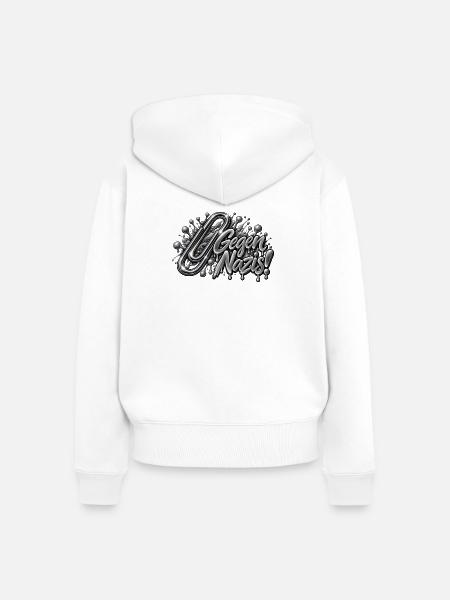 Briefklammer - Gegen Nazis - Büroklammer - Frauen Premium Bio Zip Hoodie - Weiß