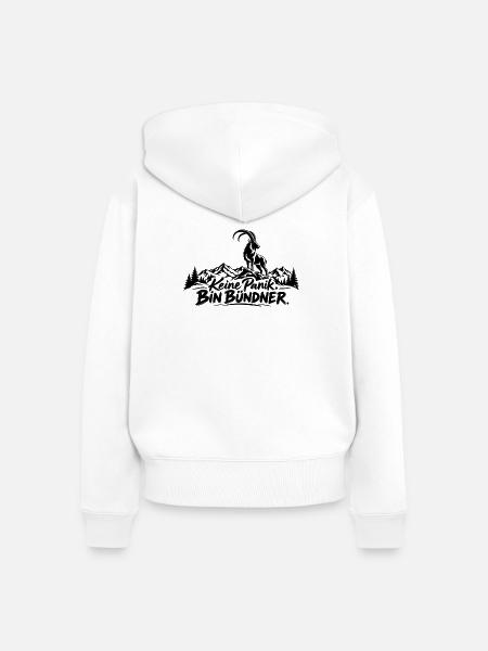 keine panik. bin bündner - Frauen Premium Bio Zip Hoodie - Weiß