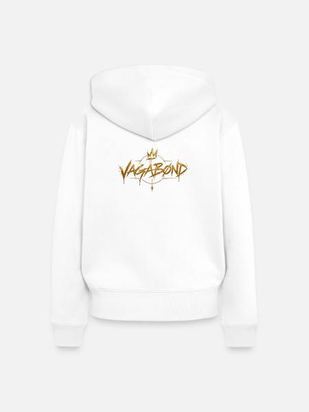 Vagabond Gold Graffiti Logo - Frauen Premium Bio Zip Hoodie - Weiß