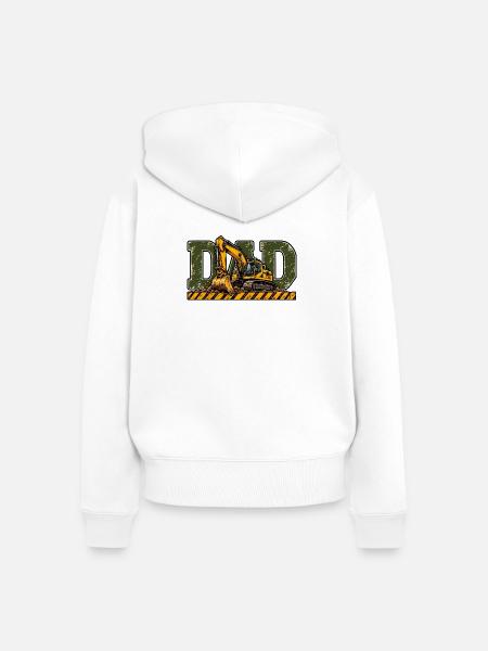 Dad Bagger – Geschenk für Baggerfahrer - Frauen Premium Bio Zip Hoodie - Weiß