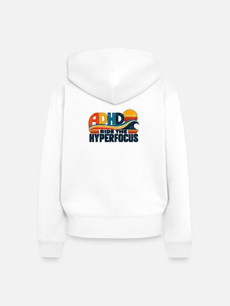 ADHD – My Own Frequency - Frauen Premium Bio Zip Hoodie - Weiß