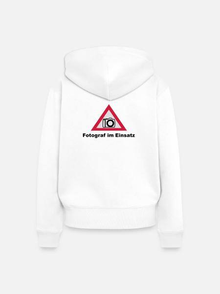Fotograf im Einsatz - Frauen Premium Bio Zip Hoodie - Weiß