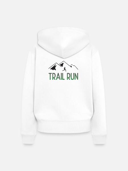 Trailrun - Frauen Premium Bio Zip Hoodie - Weiß
