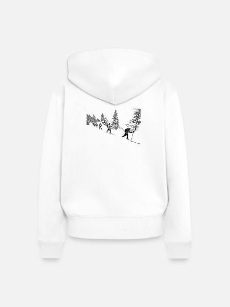 SKI - Frauen Premium Bio Zip Hoodie - Weiß