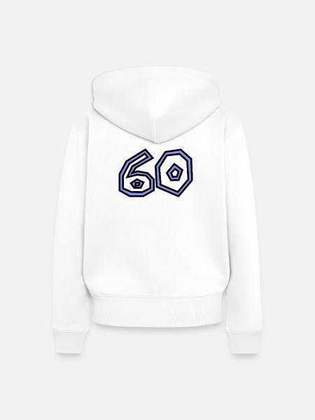 60 - Frauen Premium Bio Zip Hoodie - Weiß