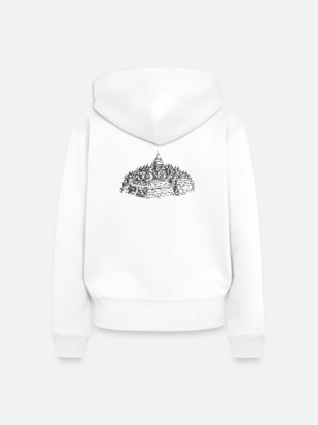 Borobudur Tempel - Frauen Premium Bio Zip Hoodie - Weiß