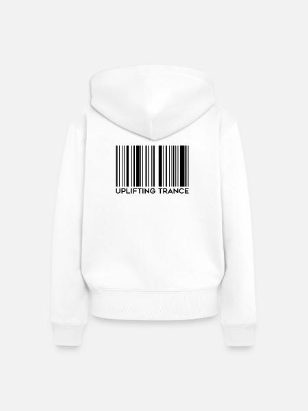 Erhebender Trance-Barcode - Frauen Premium Bio Zip Hoodie - Weiß