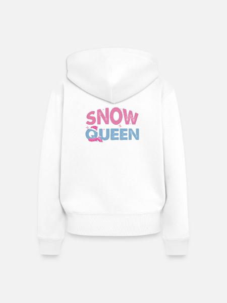 Schneekönigin Winterurlaub - Frauen Premium Bio Zip Hoodie - Weiß