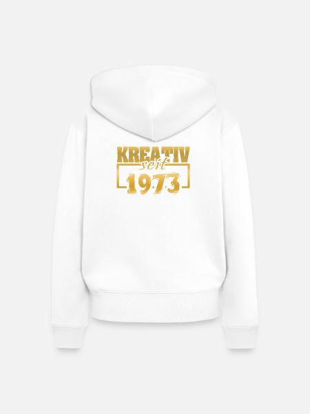 1973 - Frauen Premium Bio Zip Hoodie - Weiß