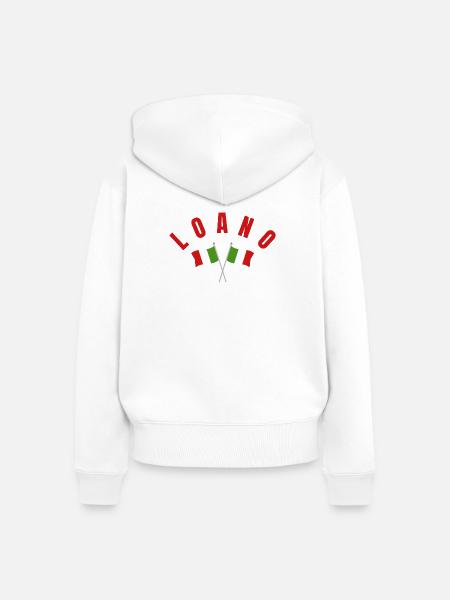 Loano Italienische Flaggen - Frauen Premium Bio Zip Hoodie - Weiß