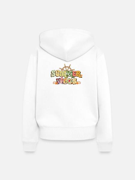 Sommerliche Vibes - Frauen Premium Bio Zip Hoodie - Weiß