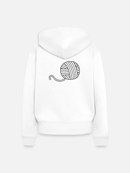 Garnknäuel-Illustration - Frauen Premium Bio Zip Hoodie - Weiß