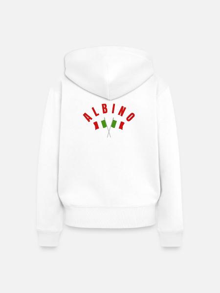 Albino-Italienische Flaggen - Frauen Premium Bio Zip Hoodie - Weiß