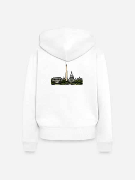 Washington Skyline Motiv - Frauen Premium Bio Zip Hoodie - Weiß