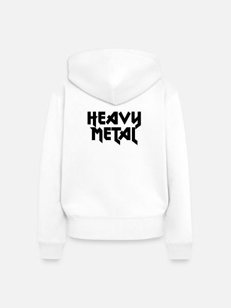 Heavy-Metal-Logo T-Shirt - Frauen Premium Bio Zip Hoodie - Weiß
