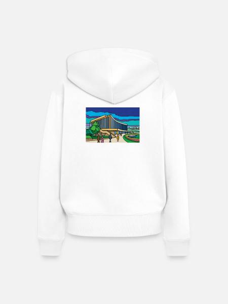Platz des Vivid-Modernistischen Museums - Frauen Premium Bio Zip Hoodie - Weiß