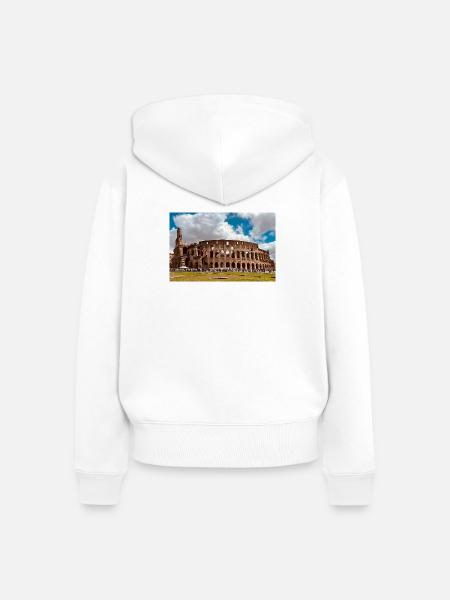 Kolosseum im Sonnenschein - Frauen Premium Bio Zip Hoodie - Weiß