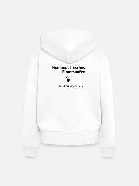Homoeopathisches_Eimersaufen - Frauen Premium Bio Zip Hoodie - Weiß