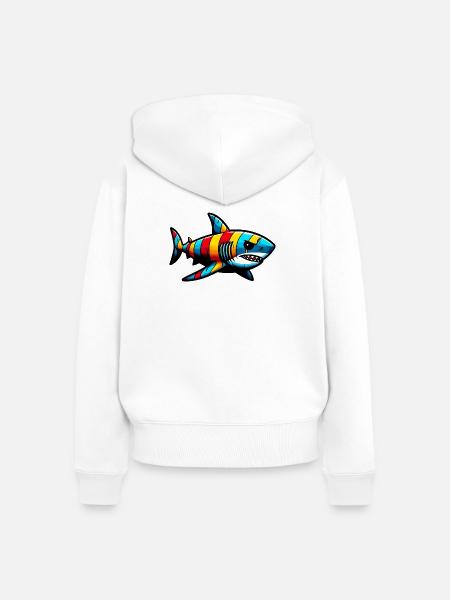 Hai - Frauen Premium Bio Zip Hoodie - Weiß