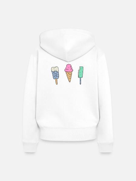 Süßes Eis - Frauen Premium Bio Zip Hoodie - Weiß