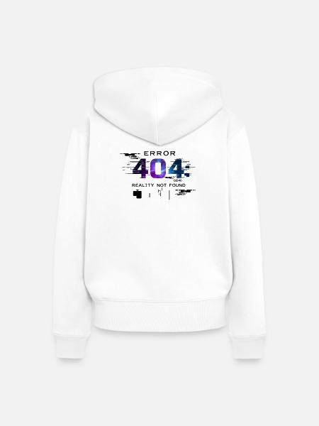 Error: Realität nicht gefunden - Frauen Premium Bio Zip Hoodie - Weiß