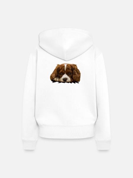 Spaniel - Frauen Premium Bio Zip Hoodie - Weiß
