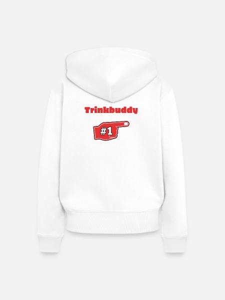 Trinkbuddy #1 - Frauen Premium Bio Zip Hoodie - Weiß