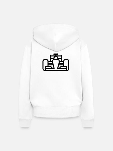 Rennwagen - Frauen Premium Bio Zip Hoodie - Weiß