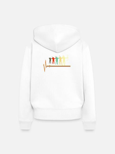 Bogenjagd-Herzschlag-Retro-Bogenschützen-Silhouette - Frauen Premium Bio Zip Hoodie - Weiß