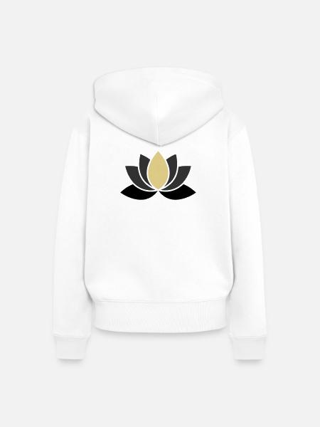 Edle Lotusblume Spa Wellness - Frauen Premium Bio Zip Hoodie - Weiß
