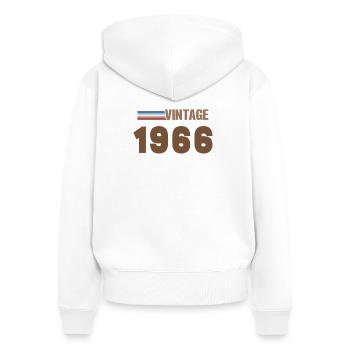 60 Jahre altes handgeschriebenes T-Shirt von 1966 - Frauen Premium Bio Zip Hoodie - Weiß - Hinten - AI Model Female 172 light (172cm)