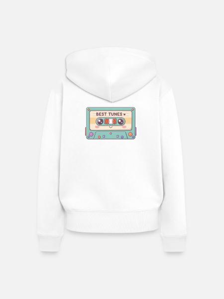 Kassette - Frauen Premium Bio Zip Hoodie - Weiß