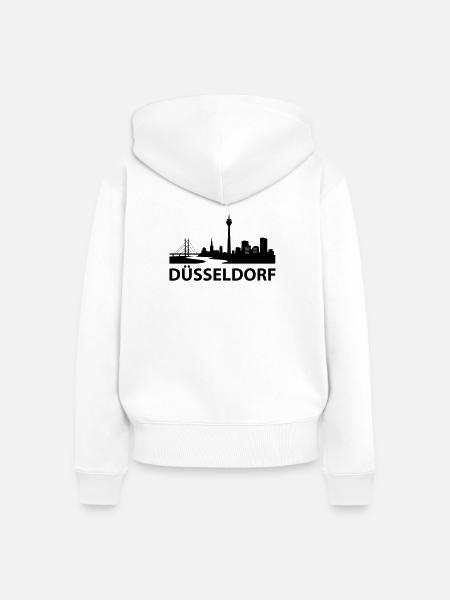 Düsseldorf Skyline - Frauen Premium Bio Zip Hoodie - Weiß