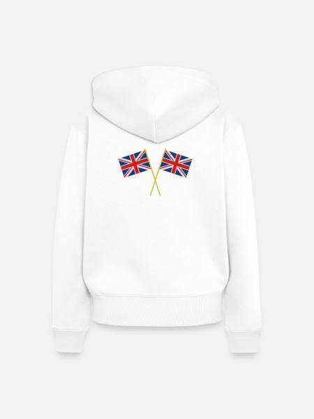 Flagge Großbritanniens - Frauen Premium Bio Zip Hoodie - Weiß