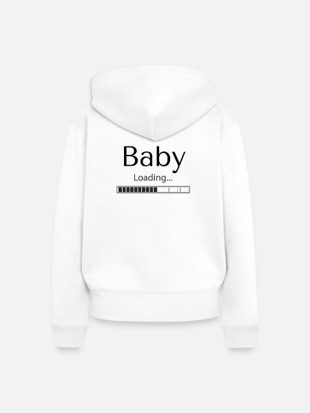 Baby loading - Frauen Premium Bio Zip Hoodie - Weiß