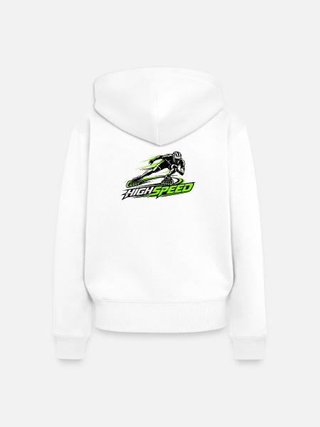 Speedskating Highspeed Inline - Frauen Premium Bio Zip Hoodie - Weiß