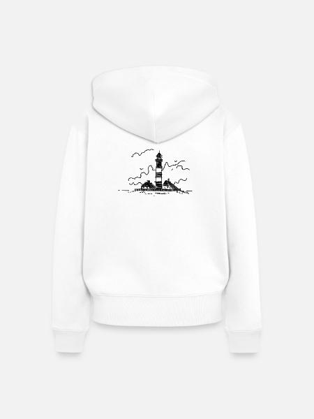 Leuchtturm Westerhever klassisch - Frauen Premium Bio Zip Hoodie - Weiß